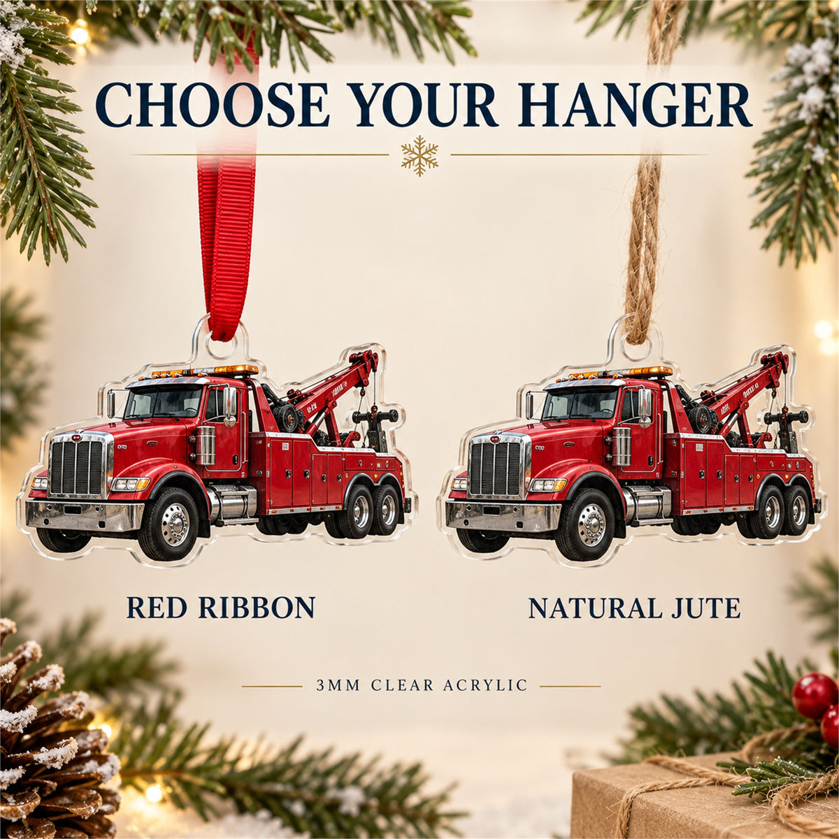 Custom Tow Truck Photo Acrylic Ornament - Personalized Vehicle Christmas Keepsake - image 8