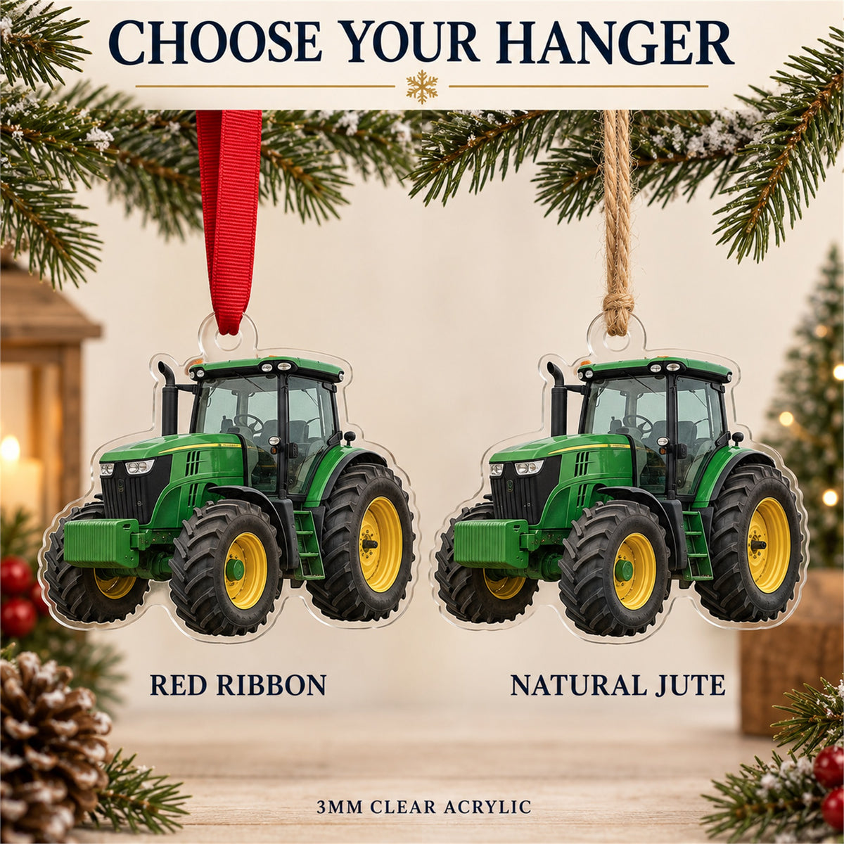 Custom Tractor Photo Acrylic Ornament - Personalized Vehicle Christmas Keepsake - image 8