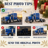 Custom Semi Truck Photo Acrylic Ornament - Personalized Vehicle Christmas Keepsake - image 6