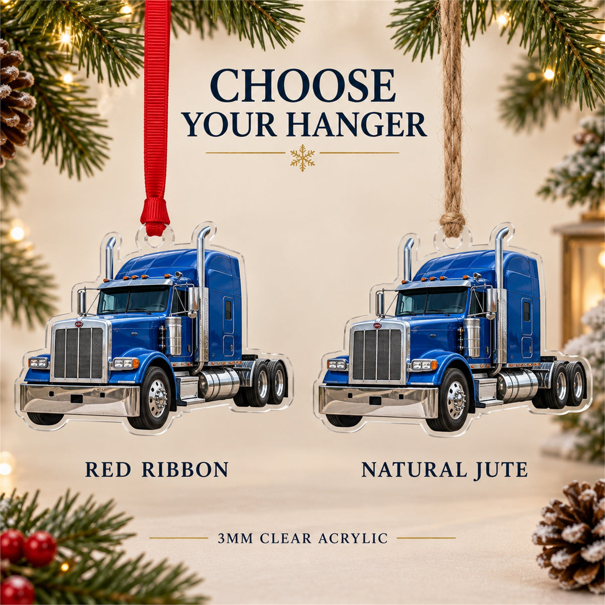 Custom Semi Truck Photo Acrylic Ornament - Personalized Vehicle Christmas Keepsake - image 8