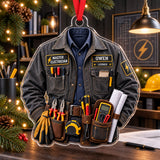 Personalized Electrician Work Shirt Acrylic Ornament - Custom Name Christmas Keepsake - image 4