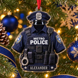 Personalized Police Officer Uniform Acrylic Ornament - Custom Name Christmas Keepsake - image 1
