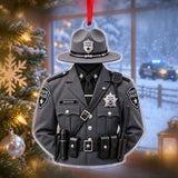 Personalized Police Officer Uniform Acrylic Ornament - Custom Name Christmas Keepsake - image 3