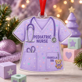 Personalized Registered Nurse Scrubs Acrylic Ornament - Custom Name Christmas Keepsake - image 4