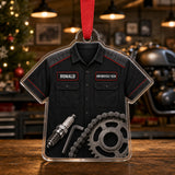 Personalized Auto Mechanic Work Shirt Acrylic Ornament - Custom Name Christmas Keepsake - image 4