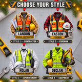Personalized Construction Worker Uniform Acrylic Ornament - Custom Name Christmas Keepsake - image 8