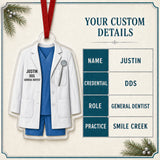 Personalized Dentist Dental Uniform Acrylic Ornament - Custom Name Christmas Keepsake - image 5
