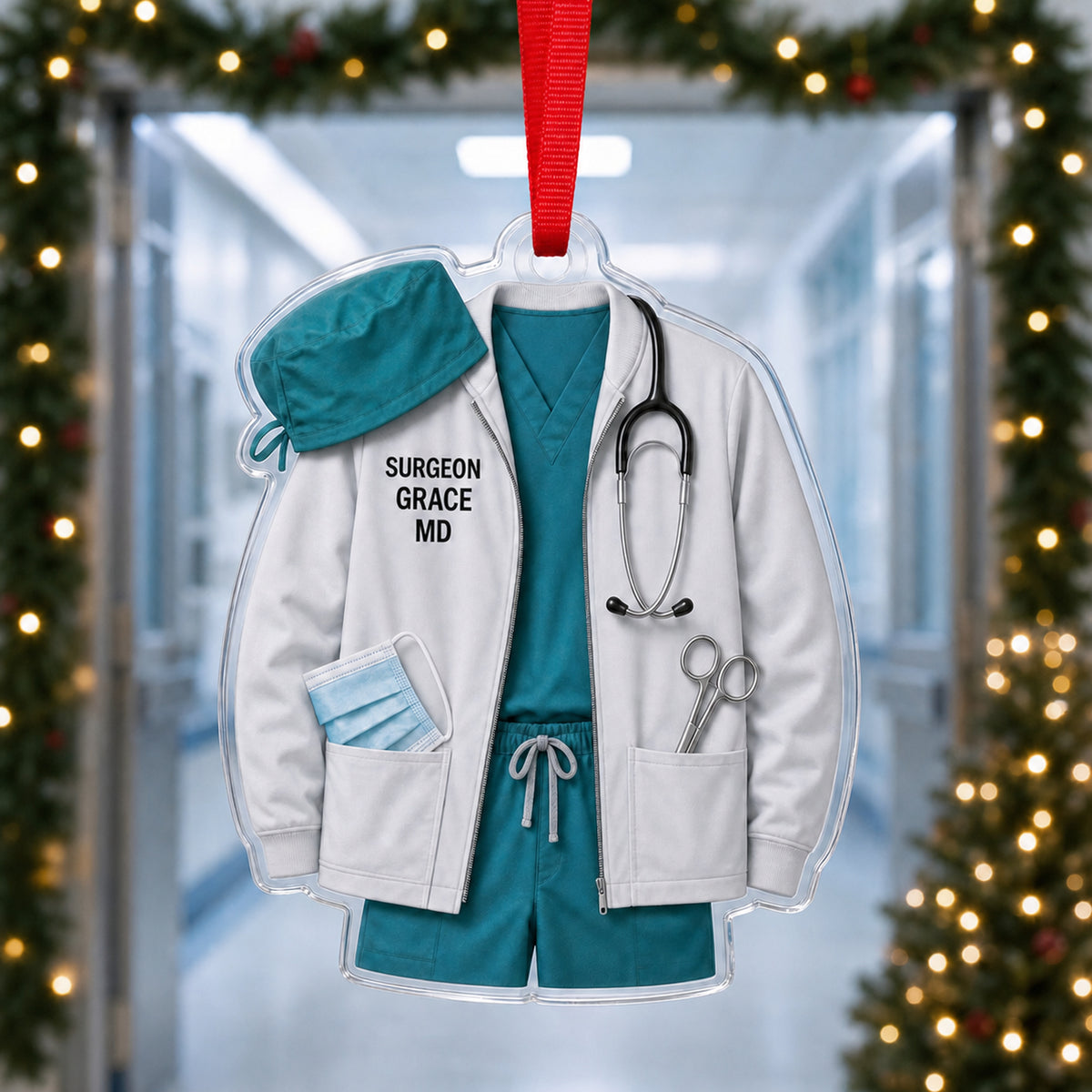 Personalized Doctor Medical Coat Acrylic Ornament - Custom Name Christmas Keepsake - image 2