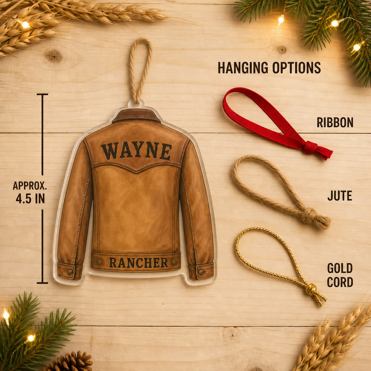 Personalized Farmer Rancher Work Shirt Acrylic Ornament - Custom Name Christmas Keepsake - image 7