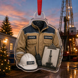 Personalized Oilfield Worker FR Uniform Acrylic Ornament - Custom Name Christmas Keepsake - image 3