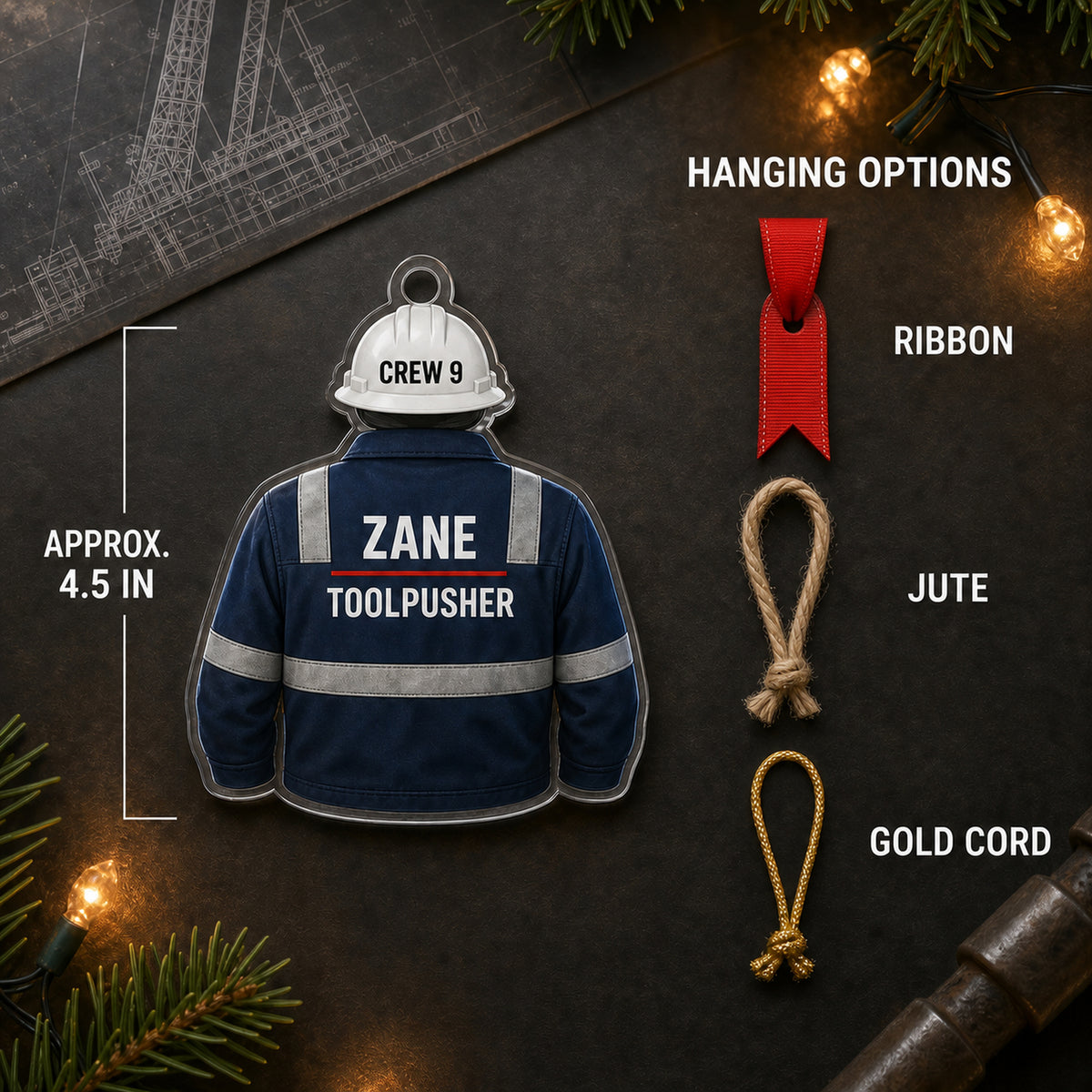 Personalized Oilfield Worker FR Uniform Acrylic Ornament - Custom Name Christmas Keepsake - image 7