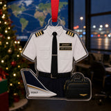 Personalized Pilot Uniform Acrylic Ornament - Custom Name Christmas Keepsake - image 2