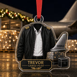 Personalized Pilot Uniform Acrylic Ornament - Custom Name Christmas Keepsake - image 3