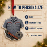 Personalized Plumber Work Shirt Acrylic Ornament - Custom Name Christmas Keepsake - image 5