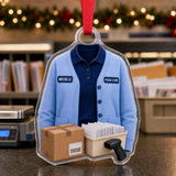Personalized Postal Worker Uniform Acrylic Ornament - Custom Name Christmas Keepsake - image 3