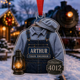 Personalized Railroad Worker Uniform Acrylic Ornament - Custom Name Christmas Keepsake - image 1