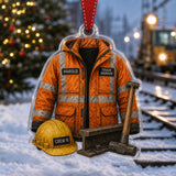 Personalized Railroad Worker Uniform Acrylic Ornament - Custom Name Christmas Keepsake - image 3