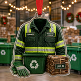 Personalized Sanitation Worker Uniform Acrylic Ornament - Custom Name Christmas Keepsake - image 3