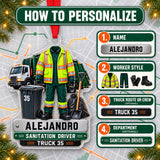 Personalized Sanitation Worker Uniform Acrylic Ornament - Custom Name Christmas Keepsake - image 5