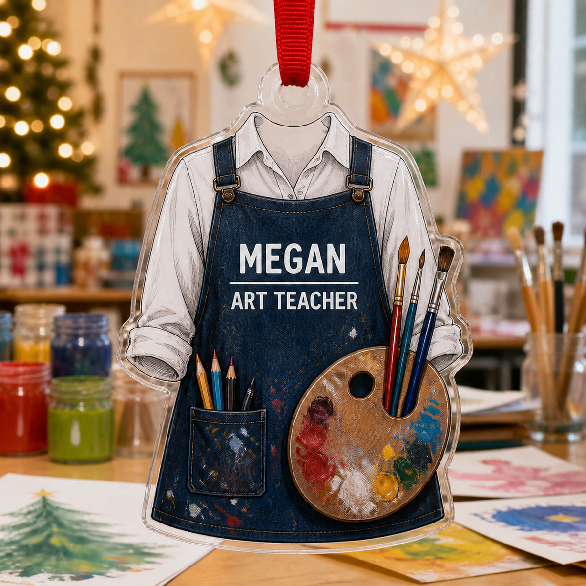 Personalized Teacher Uniform Acrylic Ornament - Custom Name Christmas Keepsake - image 4