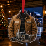 Personalized Truck Driver Uniform Acrylic Ornament - Custom Name Christmas Keepsake - image 2