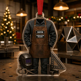 Personalized Welder FR Work Shirt Acrylic Ornament - Custom Name Christmas Keepsake - image 4
