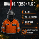 Personalized Welder FR Work Shirt Acrylic Ornament - Custom Name Christmas Keepsake - image 5