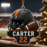 Personalized American Football Photo Acrylic Ornament - Custom Athlete Christmas Keepsake - image 3