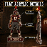 Personalized American Football Photo Acrylic Ornament - Custom Athlete Christmas Keepsake - image 6