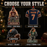 Personalized American Football Photo Acrylic Ornament - Custom Athlete Christmas Keepsake - image 8