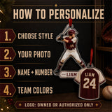 Personalized Baseball Photo Acrylic Ornament - Custom Athlete Christmas Keepsake - image 5