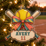 Personalized Softball Photo Acrylic Ornament - Custom Athlete Christmas Keepsake - image 3