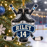 Personalized Ice Hockey Photo Acrylic Ornament - Custom Athlete Christmas Keepsake - image 3