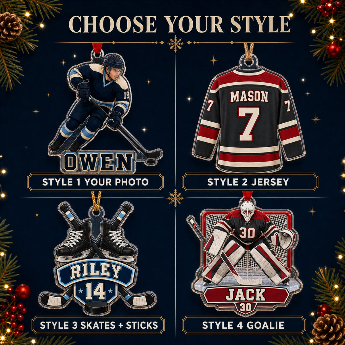 Personalized Ice Hockey Photo Acrylic Ornament - Custom Athlete Christmas Keepsake - image 8