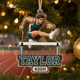 Personalized Track Cross Country Photo Acrylic Ornament - Custom Athlete Christmas Keepsake - image 2