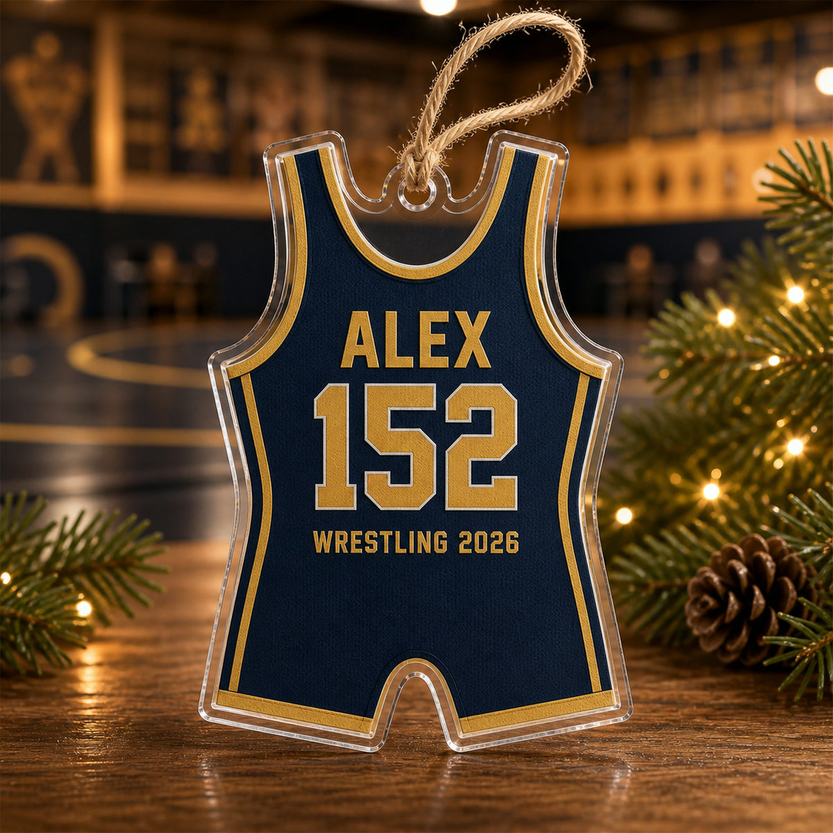 Personalized Wrestling Photo Acrylic Ornament - Custom Athlete Christmas Keepsake - image 2
