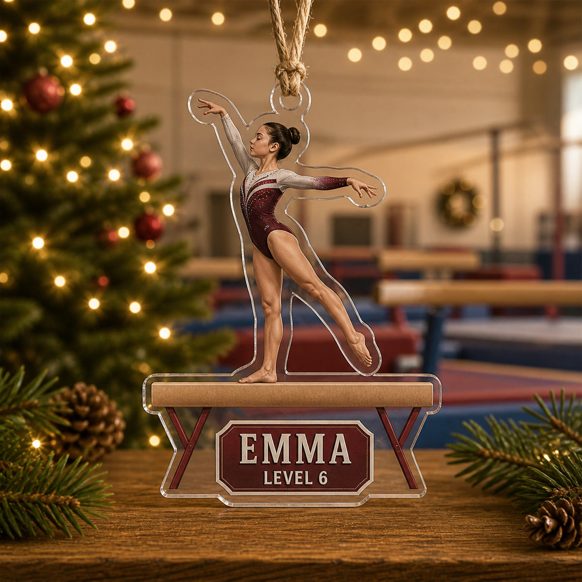 Personalized Gymnastics Photo Acrylic Ornament - Custom Athlete Christmas Keepsake - image 2