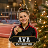 Personalized Gymnastics Photo Acrylic Ornament - Custom Athlete Christmas Keepsake - image 3