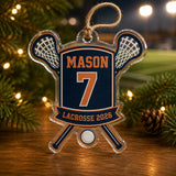 Personalized Lacrosse Photo Acrylic Ornament - Custom Athlete Christmas Keepsake - image 2