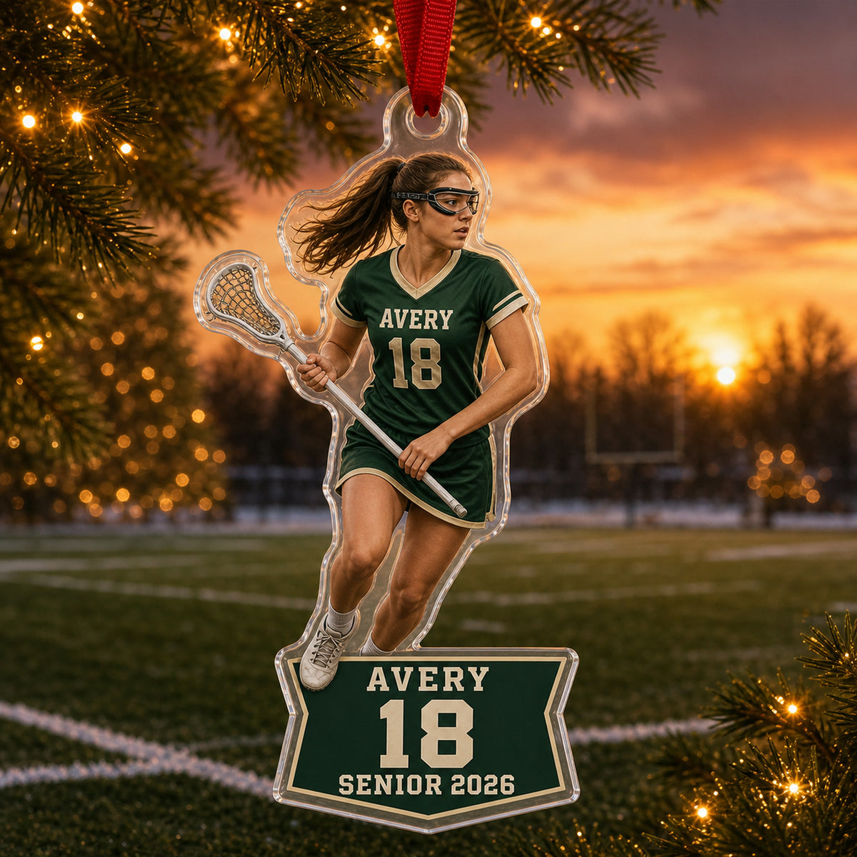 Personalized Lacrosse Photo Acrylic Ornament - Custom Athlete Christmas Keepsake - image 4