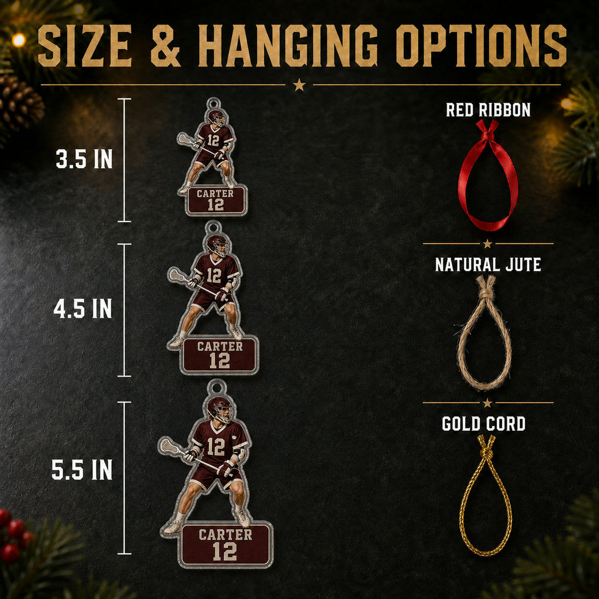 Personalized Lacrosse Photo Acrylic Ornament - Custom Athlete Christmas Keepsake - image 7