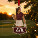 Personalized Golf Photo Acrylic Ornament - Custom Athlete Christmas Keepsake - image 4