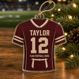 Personalized Girls Flag Football Photo Acrylic Ornament - Custom Athlete Christmas Keepsake - image 2