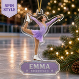 Personalized Figure Skating Photo Acrylic Ornament - Custom Athlete Christmas Keepsake - image 2