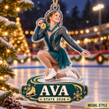Personalized Figure Skating Photo Acrylic Ornament - Custom Athlete Christmas Keepsake - image 3