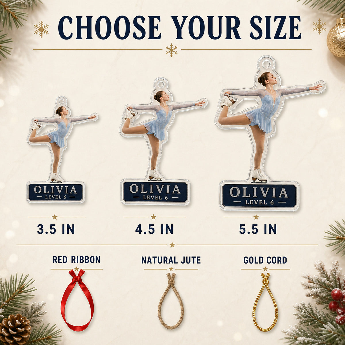 Personalized Figure Skating Photo Acrylic Ornament - Custom Athlete Christmas Keepsake - image 7
