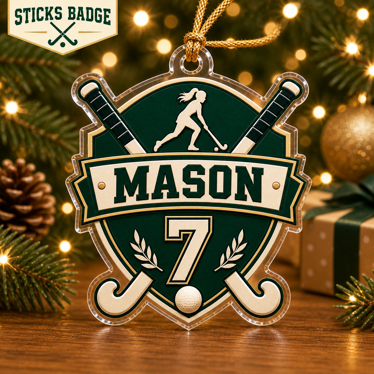 Personalized Field Hockey Photo Acrylic Ornament - Custom Athlete Christmas Keepsake - image 2