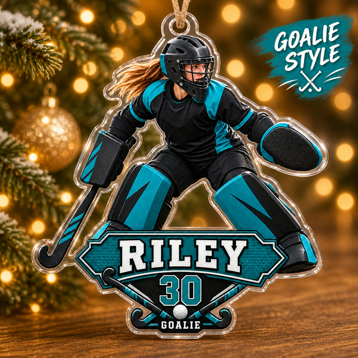 Personalized Field Hockey Photo Acrylic Ornament - Custom Athlete Christmas Keepsake - image 3