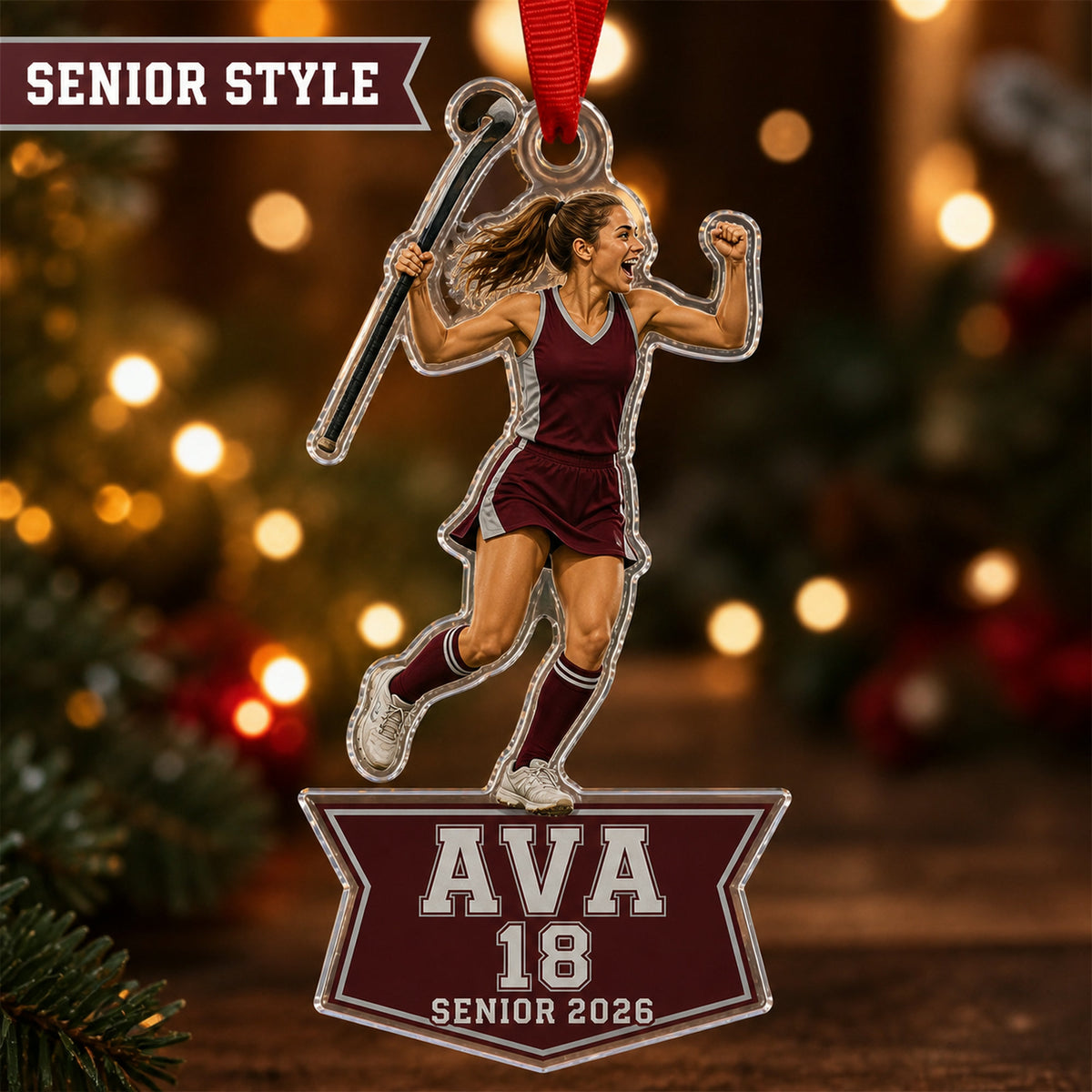 Personalized Field Hockey Photo Acrylic Ornament - Custom Athlete Christmas Keepsake - image 4