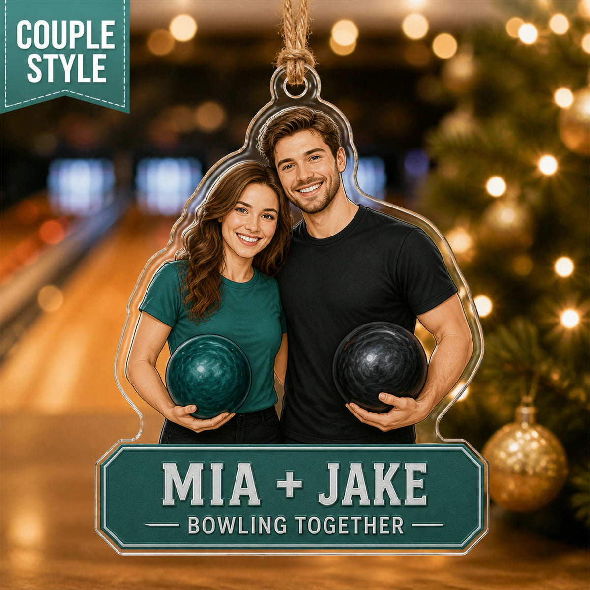 Personalized Bowling Photo Acrylic Ornament - Custom Athlete Christmas Keepsake - image 3